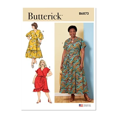 Image of Butterick B6873RR Plus Size Dress RR (18W 20W 22W 24W)