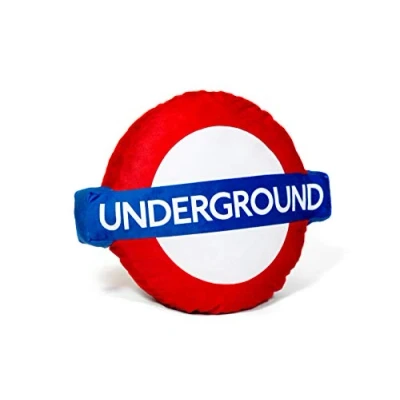 Image of Officially Licensed London Underground Roundel Logo Cushion Cute Soft Plush Toy for Kids and Collectors Transport