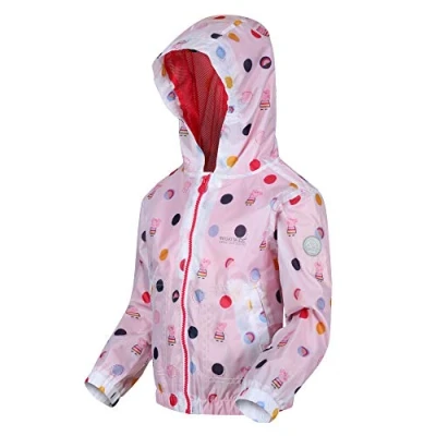 Image of Regatta Kids Water Repellent Peppa Pig Muddy Puddle Waterproof Jacket White Polka, Size: 12 18 Months