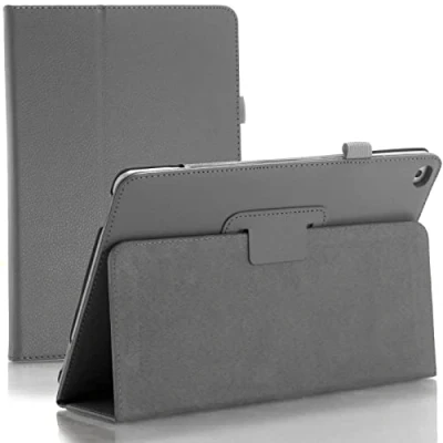 Image of Leather Flip Stand Case for Apple iPad Air 1 (2013) 2 (2014) 9.7 5th Gen (2017) 6th Generation (2018) (Grey)