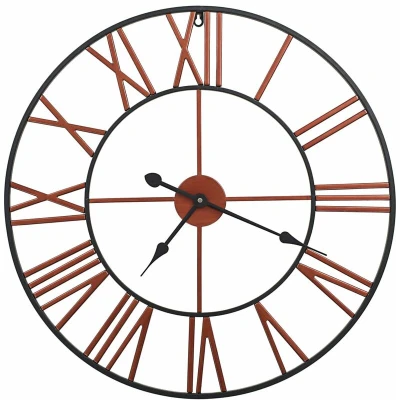 Image of vidaXL Wall Clock Metal 58 cm Red