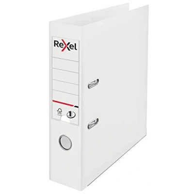 Image of Rexel Choices, A4 Lever Arch File, 75 mm Spine, 500 Sheet Capacity, Plastic Cover, File Folder, 2115502, White