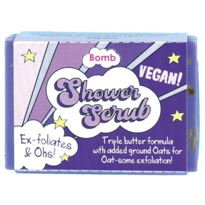 Image of Bomb Cosmetics Vegan Shower Body Scrub Triple Butter (100g, Ex foliates &amp; Ohs!)