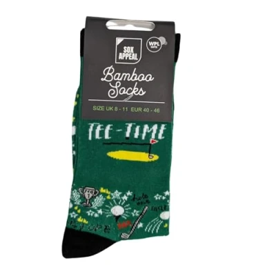 Image of Tee Time Golfing Socks for Him UK 8 11 Bamboo Novelty Gift Idea SOX020