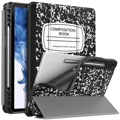 Image of Fintie Slim Case for Samsung Galaxy Tab S8 2022/Tab S7 2020 11 Inch (Model SM X700/X706/T870/T875/T878) with Built in S Pen Holder, Soft TPU Smart Stand Back Cover Auto Wake/Sleep Feature, Composition