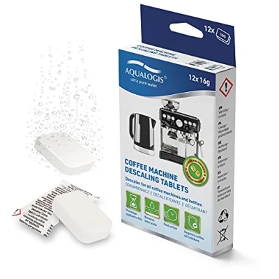 Image of Aqualogis Descaling Descaler Tablets Compatible with Bosch Tassimo Senseo Nespresso Dolce Gusto Coffee Machines (12 tab)
