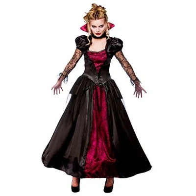Image of Adult Ladies Deluxe Vampire Queen Fancy Dress Costume (Medium)
