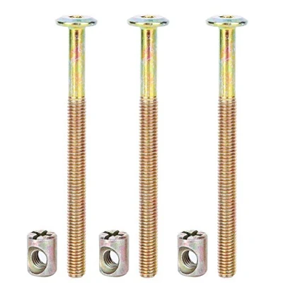 Image of Furniture Bolt,10 pcs Galvanized Carbon Steel M6 Bolts With Barrel Nuts Dowel Nut Connector Fastener(100mm)