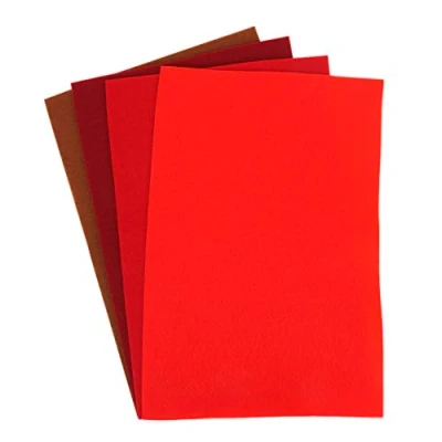 Image of Trimcraft DCFL024 Dovecraft Essentials A4 Premium Coloured Crafting Felt Red, 8 Pack