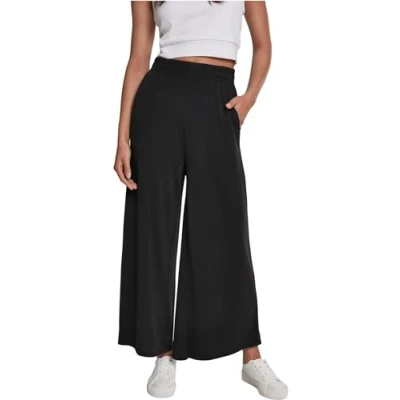 Image of Urban Classics Ladies Culotte Trousers, Women&#039;s, Size: 3XL, Black