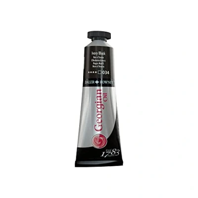 Image of Daler Rowney Georgian Oil Paint, Aluminium Tube, 1.28oz 38 ml, Ivory Black