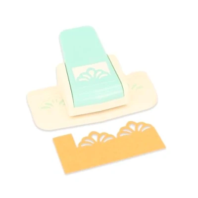 Image of Craftelier Pressure Lever Punch for Making Decorative Doily Shaped Edges with Large Flowers on Paper and Card, Die Cut, Perfect Scrapbooking Crafts