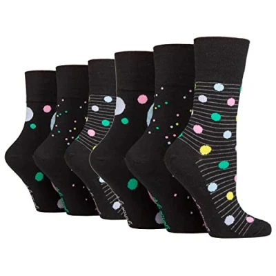 Image of SOCK SHOP GENTLE GRIP 6 Pairs of Ladies Socks, Size UK 4 8 (6 x RH253)