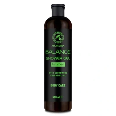 Image of Shower Gel Balance 500ml for Men with Cedarwood Essential Oil Body Care Cleansing and Coniferous Fragrance Masculine Aroma Wash Him