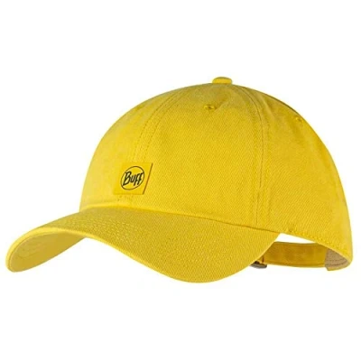 Image of Buff Adults Solid UPF 50 6 Panel Lightweight Running Baseball Cap Hat Yellow
