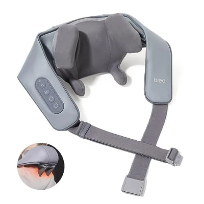 Image of Breo N5 Mini Neck Massager with Heat, Electric for &amp; Shoulder, Shiatsu Shoulder Massager, Massage Pillow Neck, Back, Deep Cervical at Home Muscle Relaxation