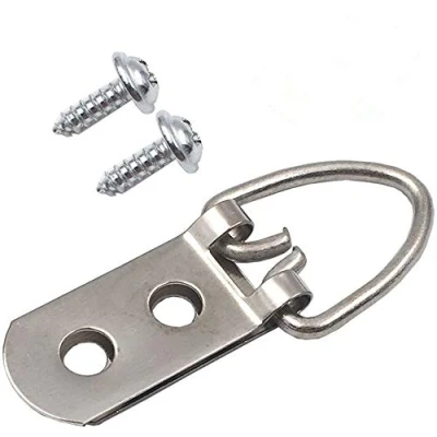 Image of D Ring Picture Hangers, 50 pack Heavy Duty Hanging Frame Double Hole with Screws(50 RING)