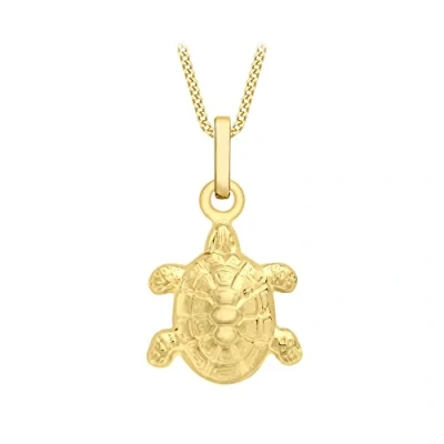 Image of Carissima Gold Women&#039;s 9ct Yellow Turtle Charm Pendant on Adjustable Curb Chain Necklace of 41cm/16&quot; 46cm/18&quot;