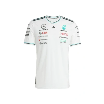 Image of adidas Performance AMG Petronas Formula ONE TEAM Authentic Driver Sports Tshirt White black, Men&#039;s, Size: Large, black