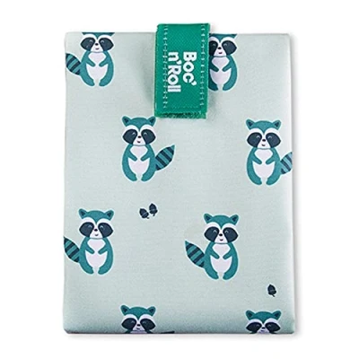 Image of Roll&#039;eat ® Reusable Sandwich Bag Container Eco Friendly Food and Washable Wrap Raccoon Boc&#039;n&#039;Roll Animals
