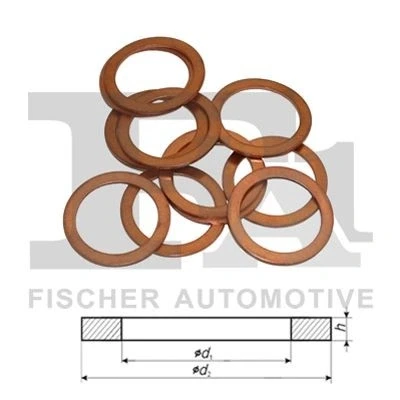 Image of K995621000 Seal FA1 736.520.010 10mm 1,5mm A Shape Copper VOLKSWAGEN: GOLF 6, Transporter 4, Caddy 3, AUDI: A6 C7 Avant, A1 Hatchback, A3 Sportback