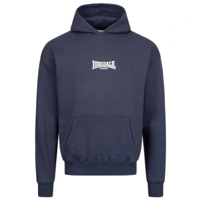 Image of Lonsdale Men&#039;s Achow Hooded Sweatshirt, Navy/Ecru, XL