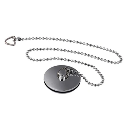 Image of Nuie E315 ǀ Modern Bathroom Bath Plug and Chain, 17mm x 42mm, Chrome, 17 42 42mm