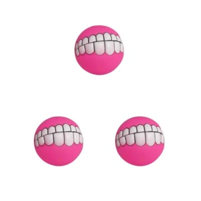 Image of Paowsietiviity 3 set 8 cm Grinning Teeth Sound Ball Pet Dog Puppy Squeaky Chew Toys Bite resistant Squeaker