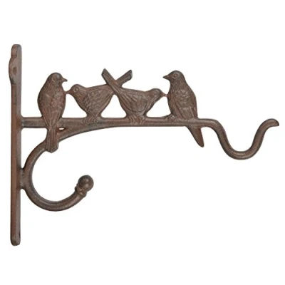 Image of Esschert Design Hanging Basket Hook, Brown, 4.9 x 25.2 x19.5 cm