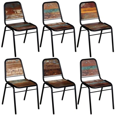 Image of vidaXL Dining Chairs 6 pcs Solid Reclaimed Wood