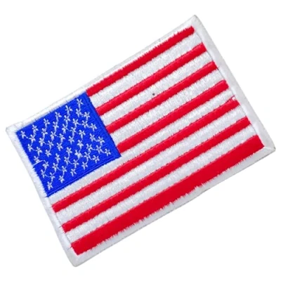 Image of American Flag USA Stars and Stripes Iron Sew On Embroidered Patch