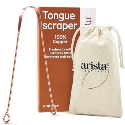 Image of Arista Tongue Scraper 1 Pack, Cleaner for Adults, Copper Scraper, Bad Breath Treatment Ayurveda Products, Oral Care Product