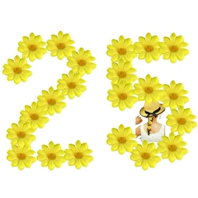Image of HOVUK Artificial Daisy Flowers for Spring Day Decoration, 4.3cm Mini Decorations DIY Home Party Wreath Hairpin Scrapbooking Craft Accessories (25x Yellow Flowers)