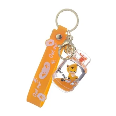 Image of ZDHC Cute Tiger Quicksand Keychain Creative Liquid Floating Animal Key Chain Car Bag Pendant Keyring Gifts