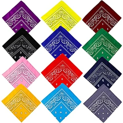 Image of True Face Bandana Print Paisley Bandanna Headwear Scarf Neck Wrap Head 5 Pack Assorted Multi 55x52cm