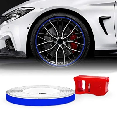 Image of Refractive Wheel Trim with Applicator Tool for Car Wheels, Blue