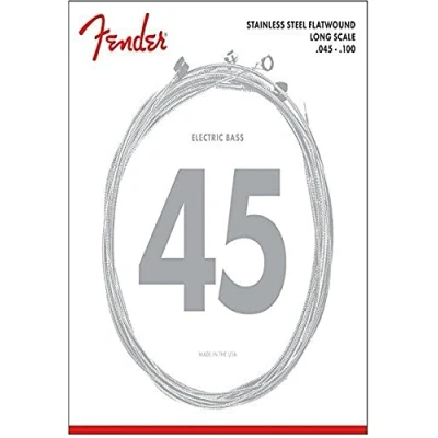 Image of Fender Stainless 9050&#039;s Bass Strings, Steel Flatwound, 9050L .045 .100 Gauges, (4)