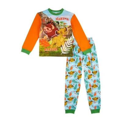 Image of Disney Lion King Kids Pyjamas, Simba Pjs for Boys And Girls, Gifts 7 8 Years Orange