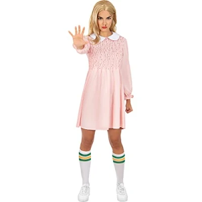 Image of Funidelia Eleven Stranger Things Costu for woman Costume adults accessory fancy dress &amp; props Halloween, carnival parties Size S M Pink
