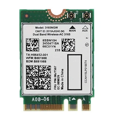 Image of Tosuny Wireless 802.11AC Card, 3165NGW Dual Band NGFF/M2 Network Card for Lenovo Intel3165, Frequency 433M + Bluetooth4.2, Good Anti interference Performance