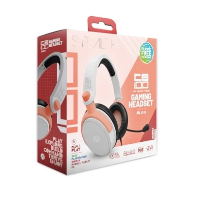 Image of STEALTH C6 100 Gaming Headset BURST Peach &amp; White, Multiplatform Compatible with Xbox, PS, Switch, PC, Mobile and Tablet