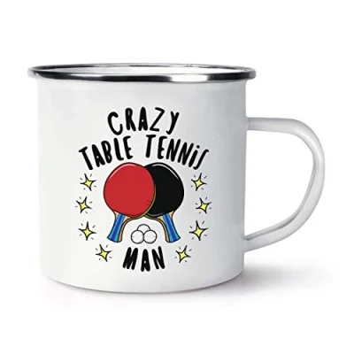Image of Crazy Table Tennis Man Stars Enamel Mug Cup