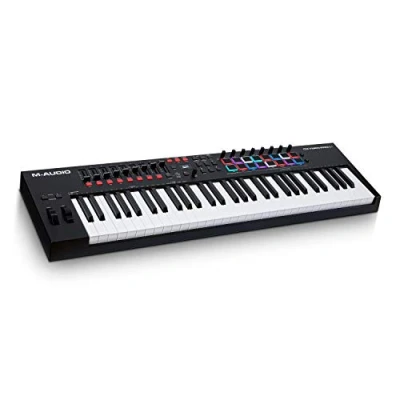 Image of M Audio Oxygen Pro 61 Key USB MIDI Keyboard Controller With Beat Pads, assignable Knobs, Buttons &amp; Faders and Software Suite Included