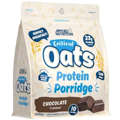 Image of Applied Nutrition Critical Oats Advanced Protein Porridge Whey Powder Blend with Wholegrain &amp; ISO XP Isolate, Amino Acids, Easy Mix (600g 10 Servings) (Chocolate)