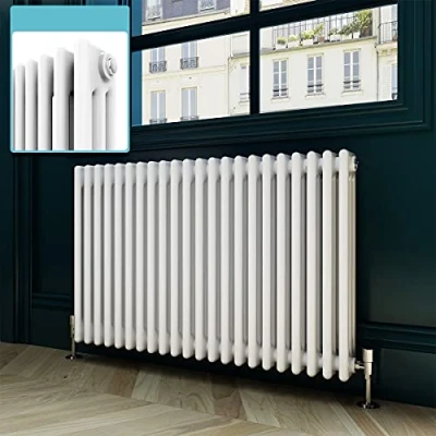 Image of ELEGANT Radiators Traditional Column 600 x 999 mm, Horizontal Designer Central Heating with White Triple