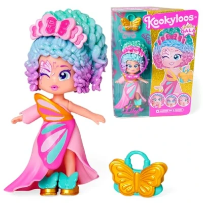 Image of KOOKYLOOS Golden Gala Series Lily, Collectable doll from the series. Contains 1 bag, fashionable clothes and shoes accessory. doll, 3 different faces