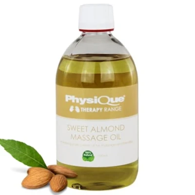 Image of Physique Sweet Almond Massage Oil 500ml Carrier for Aromatherapy All Types of Good Skin, Hair, Nails, Face, Body, Stretch Marks Vegan, No GMO