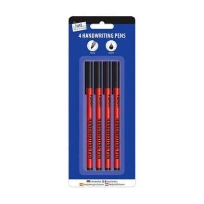 Image of Celino® 4 x Black Ink Handwriting Pens Smoot Flow Home School Hand Writing Fine Tip