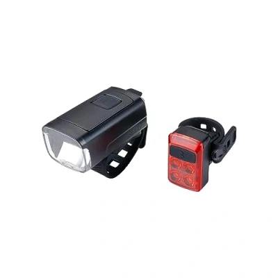 Image of BBB Cycling USB Rechargeable Bike Light Set Bicycle Lights Waterproof Mountain City Road Front and Rear Easy Mount Stud 50 Combo BLS 231
