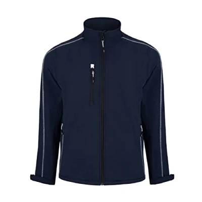 Image of ØRN International Crane (4240) Mens Workwear Fur Lined Softshell Outdoor Jacket, Breathable, Water Resistant, Machine Washable Navy Blue, 4XL